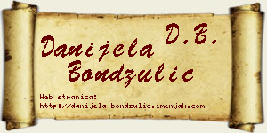 Danijela Bondžulić vizit kartica